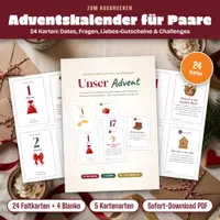 Video: Blick in Adventskalender für Paare zum Ausdrucken – Unser Advent