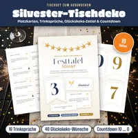 Video: Blick in Silvester-Tischdeko zum Ausdrucken – Festtafel mit Countdown-Banner