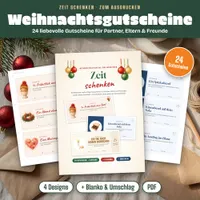 Video: Blick in Weihnachtsgutscheine zum Ausdrucken – Zeit schenken