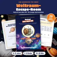 Video: Blick in Weltraum-Escape-Room zum Ausdrucken – Notruf aus dem All