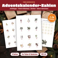 Video: Blick in Adventskalender-Zahlen 1–24 zum Ausdrucken – botanische Wintermotive