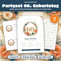Video: Blick in Partyset zum 60. Geburtstag – Spiele, Quiz und Deko zum Ausdrucken
