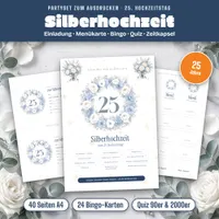 Video: Blick in Partyset zur Silberhochzeit – Spiele, Quiz und Deko zum Ausdrucken