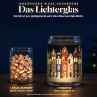 Video: Blick in Adventskalender im Glas zum Ausdrucken – Das Lichterglas