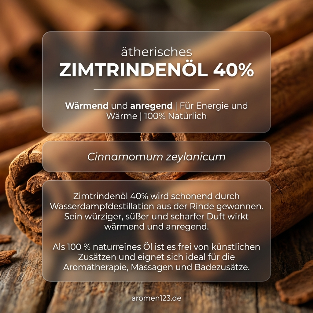 Zimtrindenöl 40% Ceylon Cinnamomum zeylanicum - Ätherisches Öl naturrein