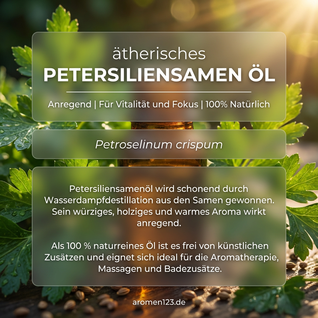 Petersiliensamenöl ätherisch - Würzig warmes Duftöl aus EU-Anbau Petersiliensamenöl ätherisch - Würzig warmes Duftöl aus EU-Anbau