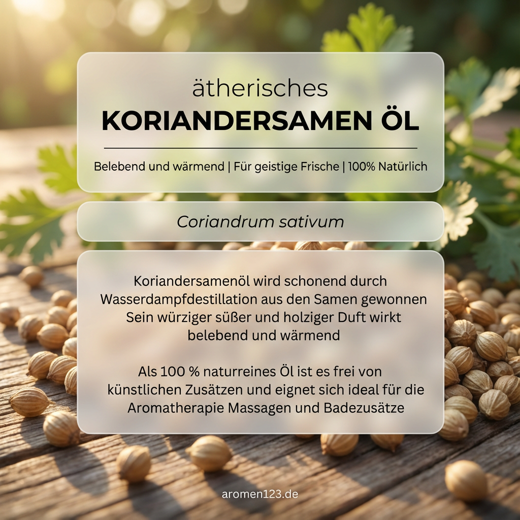 Koriandersamenöl ätherisch - Coriandrum sativum aus EU Koriandersamenöl ätherisch - Coriandrum sativum aus EU