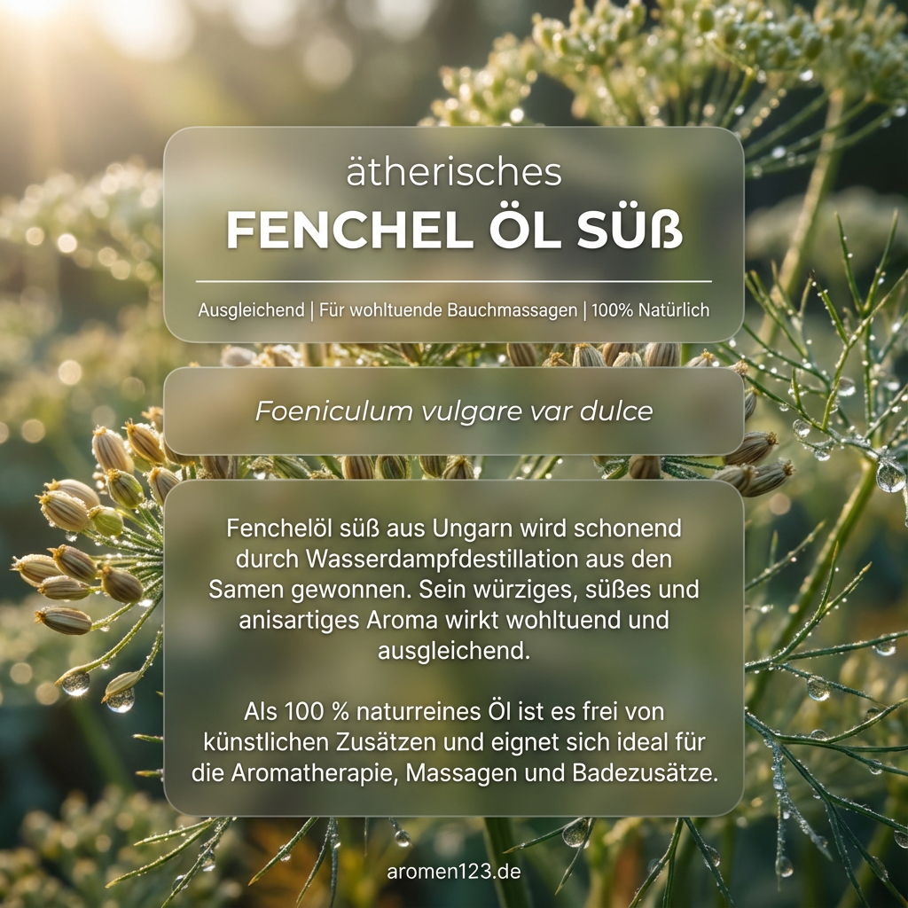 Ätherisches Fenchelöl süß - Premium Qualität aus Foeniculum vulgare var. dulce Ätherisches Fenchelöl süß - Premium Qualität aus Foeniculum vulgare var. dulce