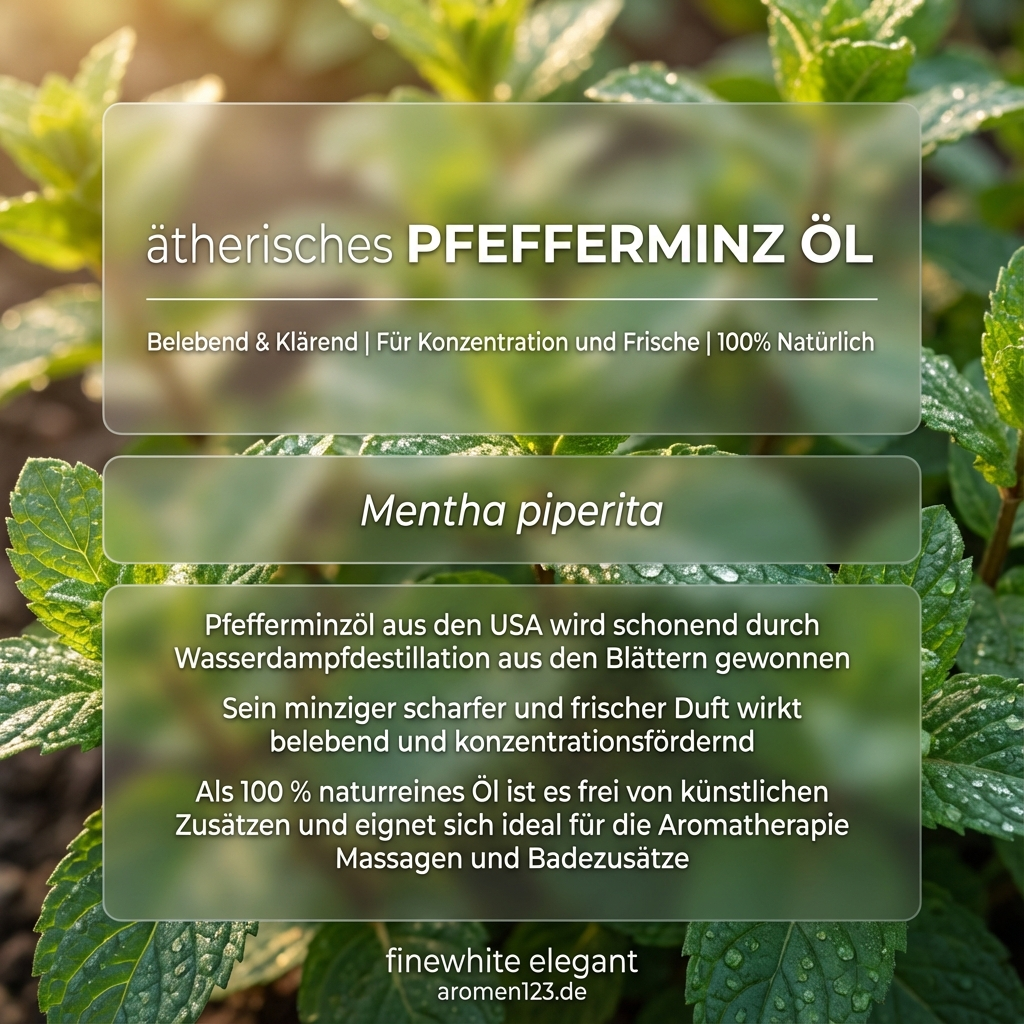 Pfefferminzöl ätherisch amerikanisch - Premium Mentha piperita für Aromatherapie Pfefferminzöl ätherisch amerikanisch - Premium Mentha piperita für Aromatherapie