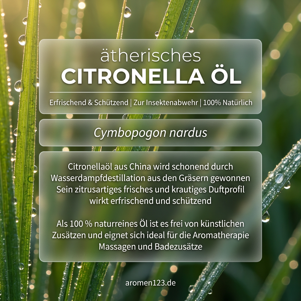 Ätherisches Citronellaöl Chinesisch - Natürlicher Insektenschutz Ätherisches Citronellaöl Chinesisch - Natürlicher Insektenschutz