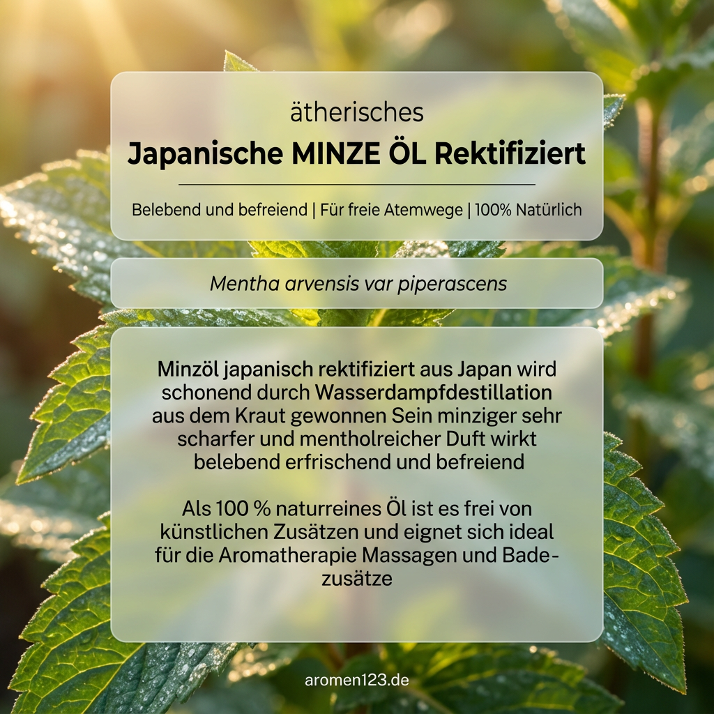 Minzöl Typ japanisch rektifiziert - Mentha arvensis - Premium Qualität aus Japan
