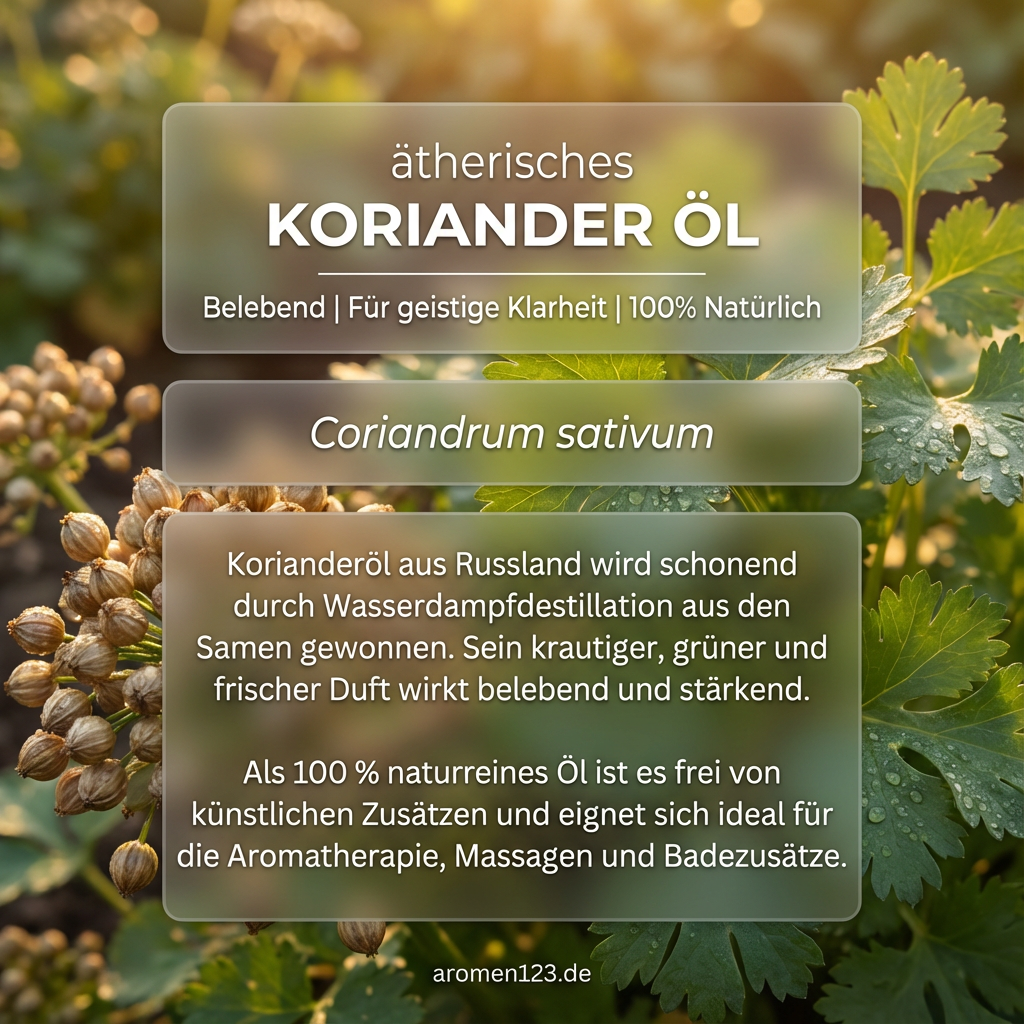 Ätherisches Korianderöl russisch - Coriandrum sativum naturrein