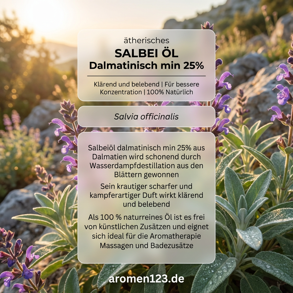 Ätherisches Salbeiöl dalmatinisch min. 25% 10ml - Premium Qualität aus Kroatien