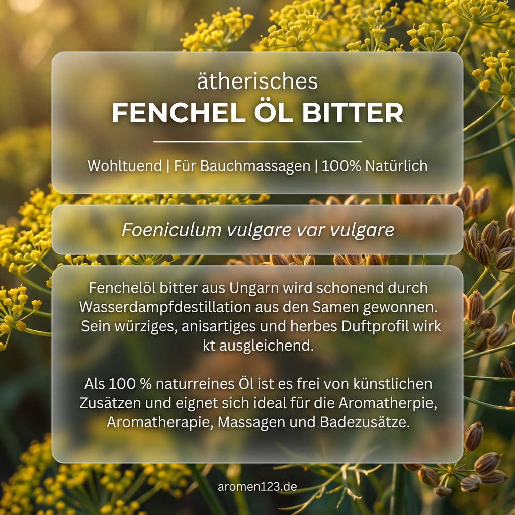 Ätherisches Fenchelöl bitter - Foeniculum vulgare Premium Qualität