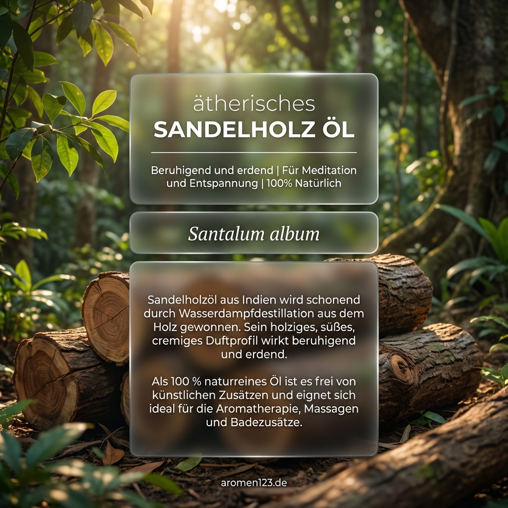 Ätherisches Sandelholzöl Ostindisch - Premium Qualität Santalum album
