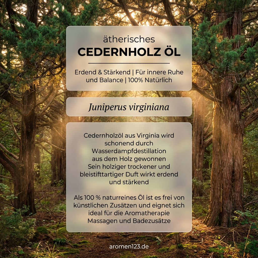Cedernholzöl Virginia - Ätherisches Öl Juniperus virginiana holzig-trocken