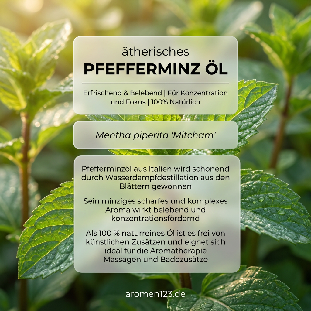 Ätherisches Pfefferminzöl Mitcham Italien - Premium Mentha piperita Duftöl Ätherisches Pfefferminzöl Mitcham Italien - Premium Mentha piperita Duftöl