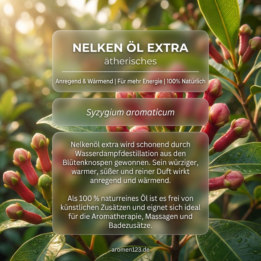 Ätherisches Nelkenöl Extra - Premium Qualität Syzygium aromaticum Ätherisches Nelkenöl Extra - Premium Qualität Syzygium aromaticum