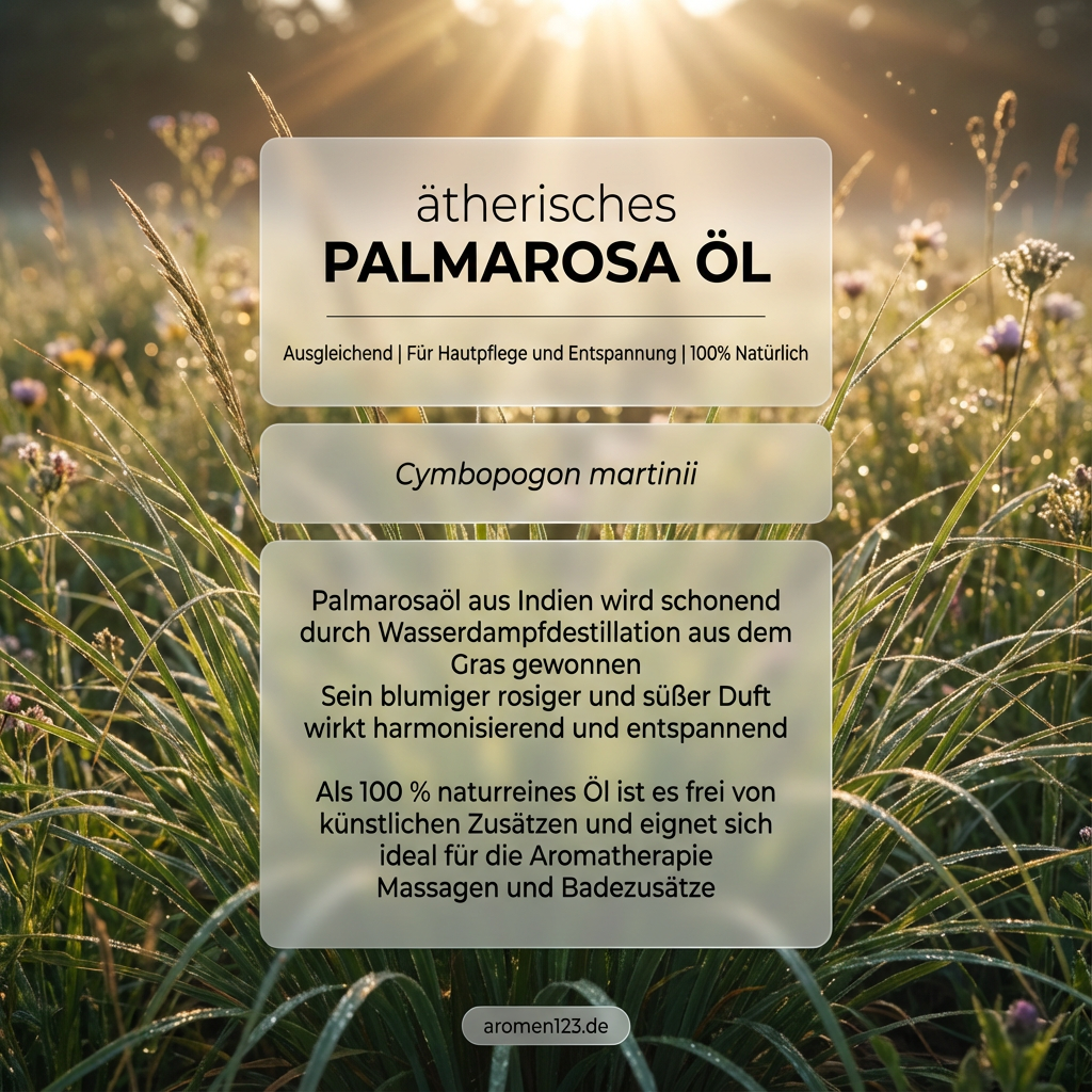 Ätherisches Palmarosaöl Ostindisch - Premium Qualität für Aromatherapie