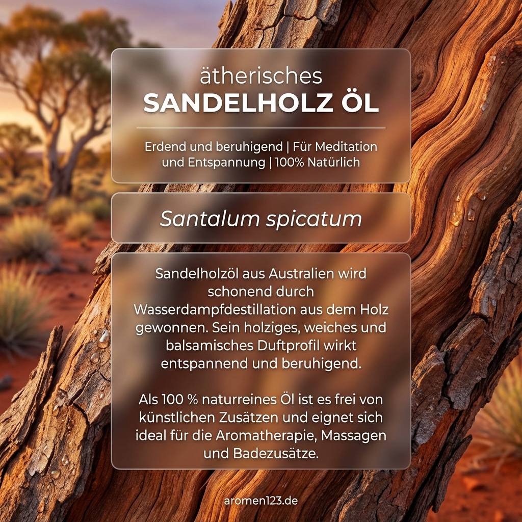 Sandelholzöl Australisch - Ätherisches Öl Santalum spicatum Sandelholzöl Australisch - Ätherisches Öl Santalum spicatum