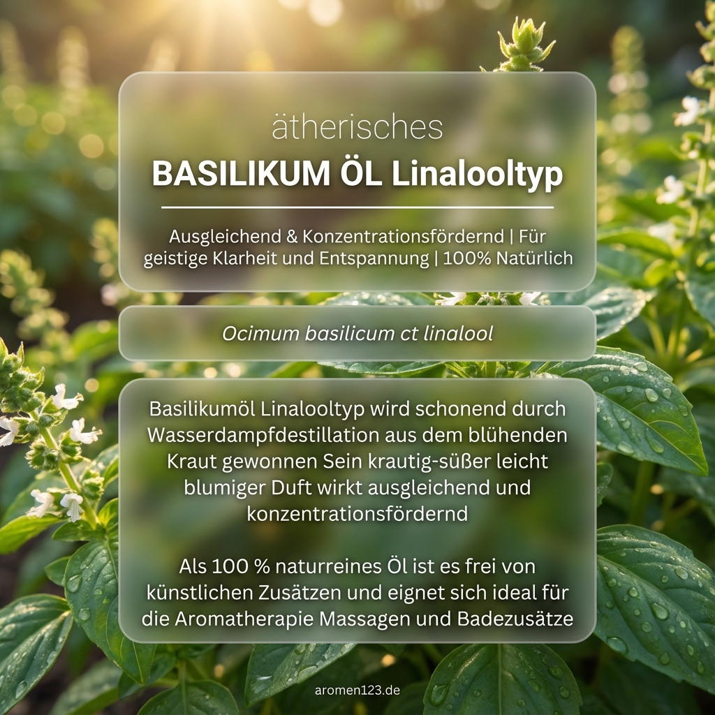 Ätherisches Basilikumöl Linalooltyp - Premium Qualität für Aromatherapie