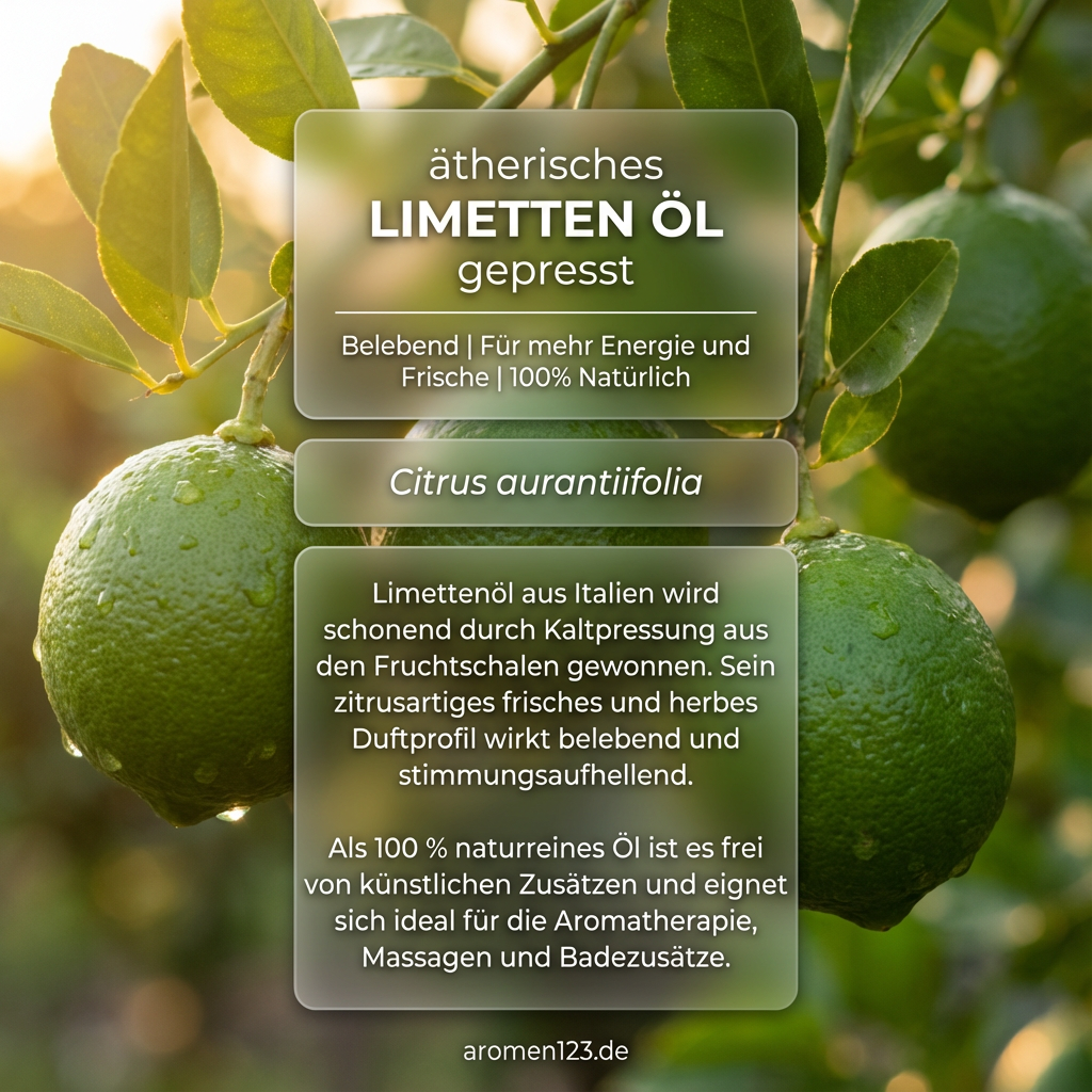 Limettenöl gepresst - Ätherisches Zitrusöl aus Citrus aurantiifolia für Aromatherapie Limettenöl gepresst - Ätherisches Zitrusöl aus Citrus aurantiifolia für Aromatherapie