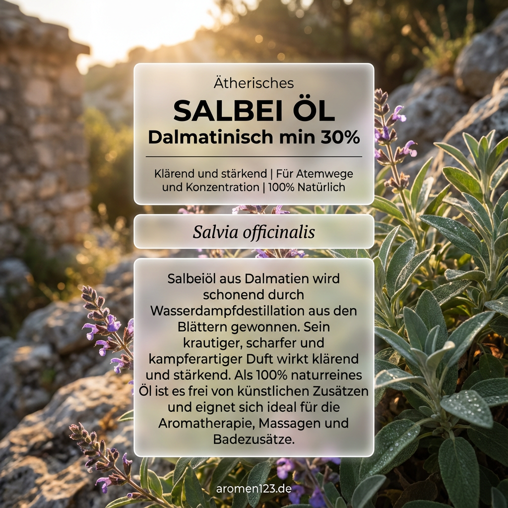 Ätherisches Salbeiöl dalmatinisch min. 30% - Premium Qualität Ätherisches Salbeiöl dalmatinisch min. 30% - Premium Qualität