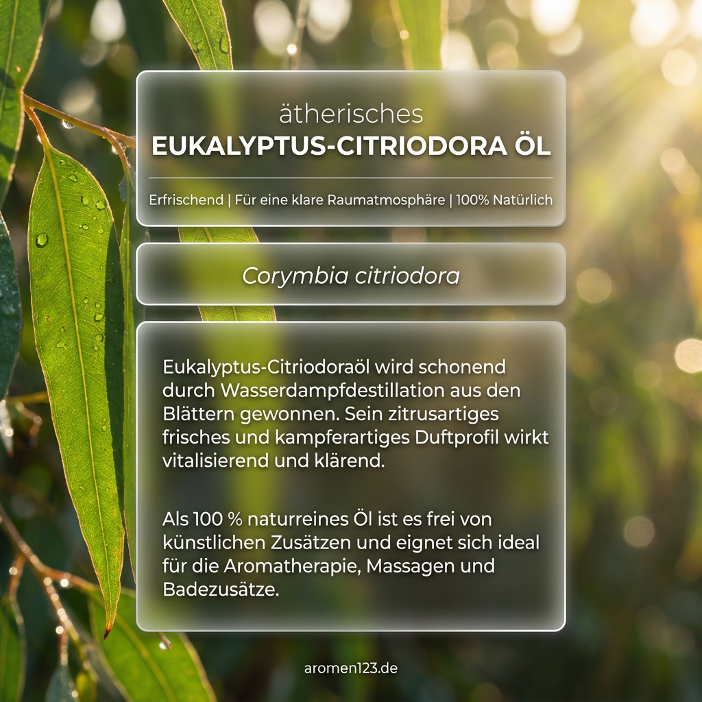 Ätherisches Eukalyptus-Citriodoraöl EU - Zitrusfrischer Duft Ätherisches Eukalyptus-Citriodoraöl EU - Zitrusfrischer Duft