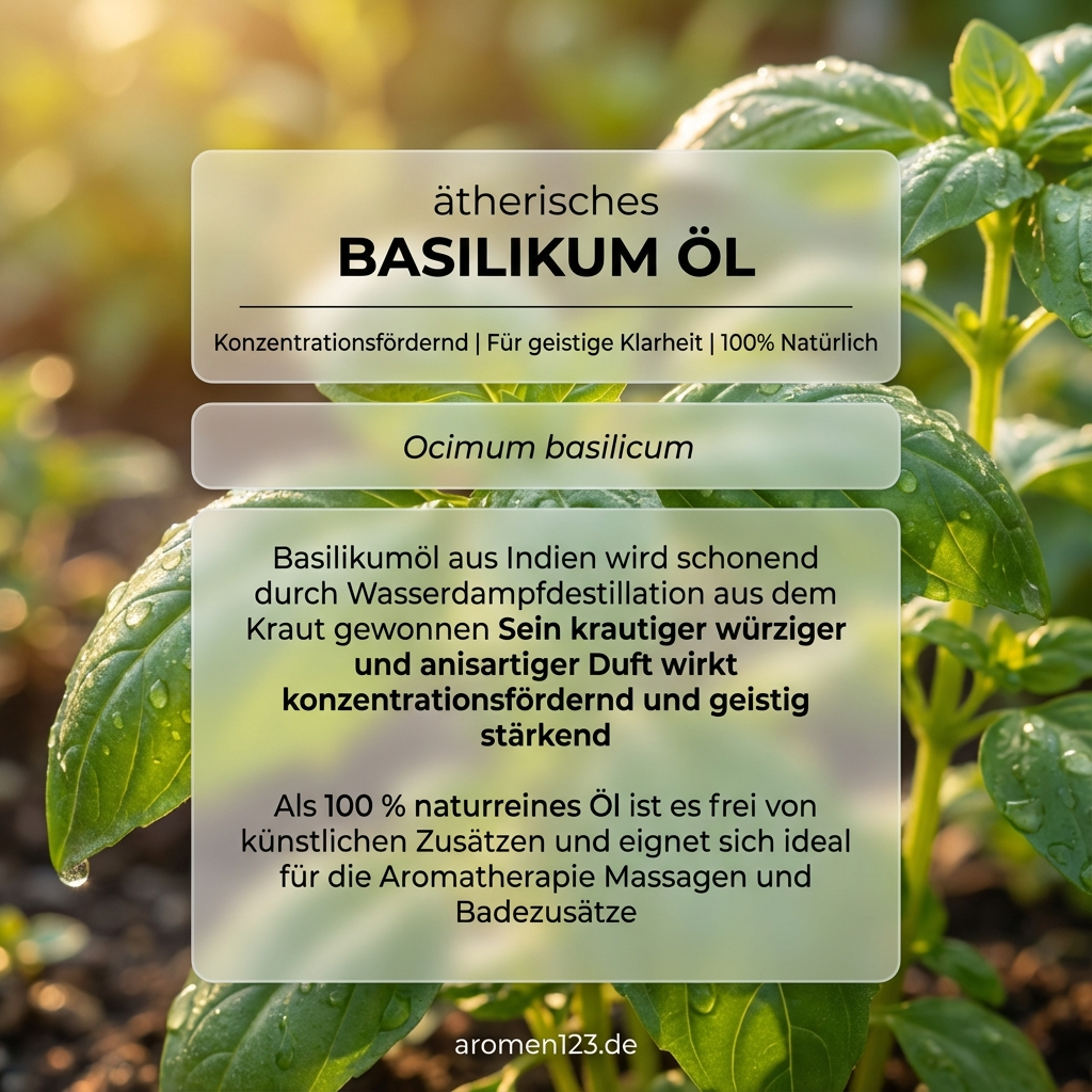 Ätherisches Basilikumöl Indisch - Ocimum basilicum Duftöl Ätherisches Basilikumöl Indisch - Ocimum basilicum Duftöl
