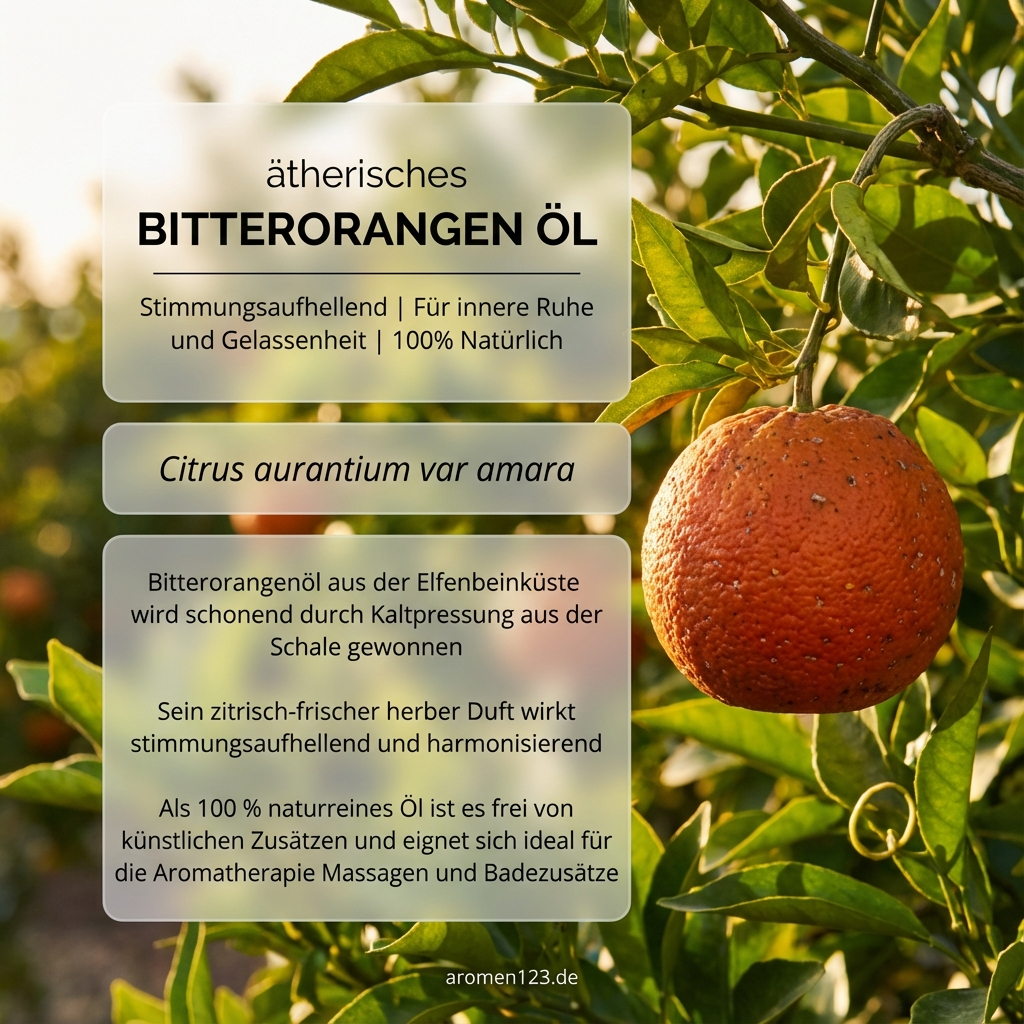 Ätherisches Orangenöl bitter - Premium Qualität aus der Elfenbeinküste Ätherisches Orangenöl bitter - Premium Qualität aus der Elfenbeinküste
