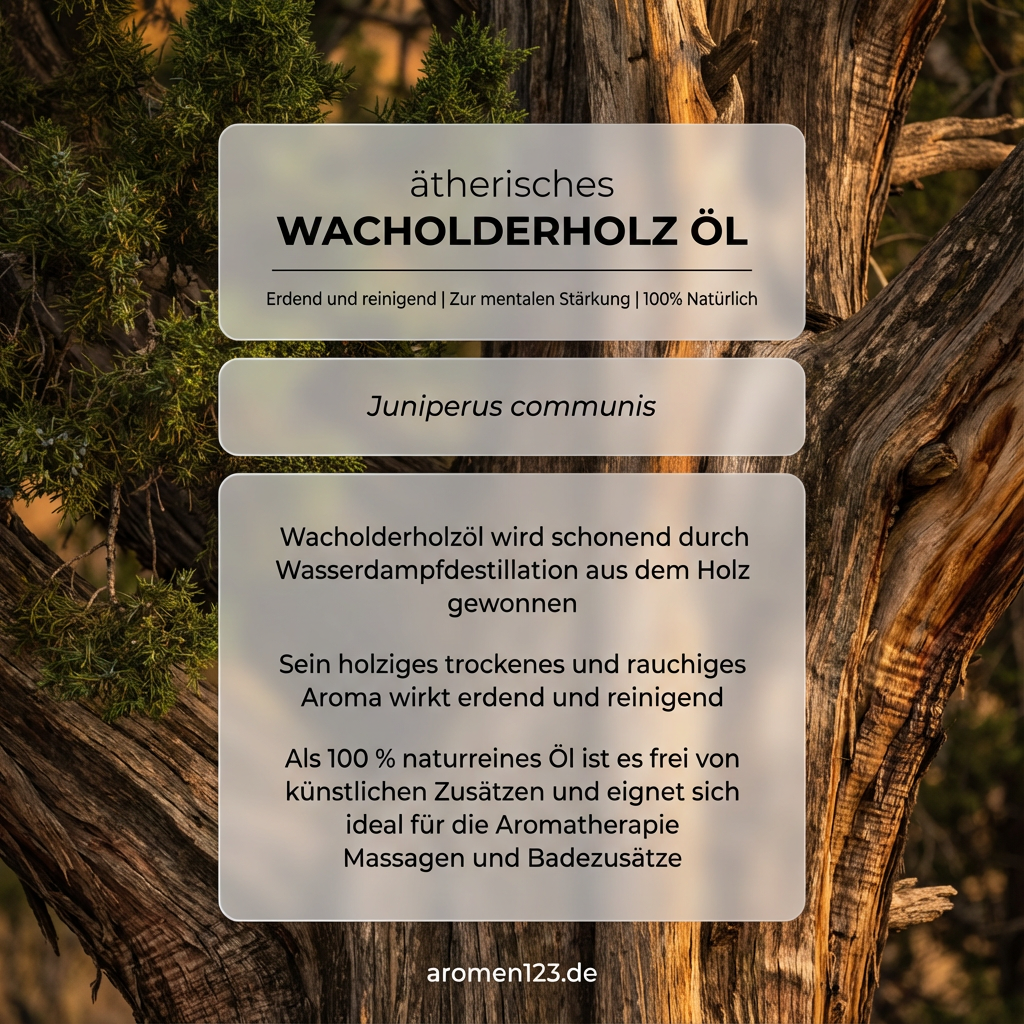 Wacholderholzöl ätherisches Öl EU - Holzig rauchiger Duft für Aromatherapie Wacholderholzöl ätherisches Öl EU - Holzig rauchiger Duft für Aromatherapie