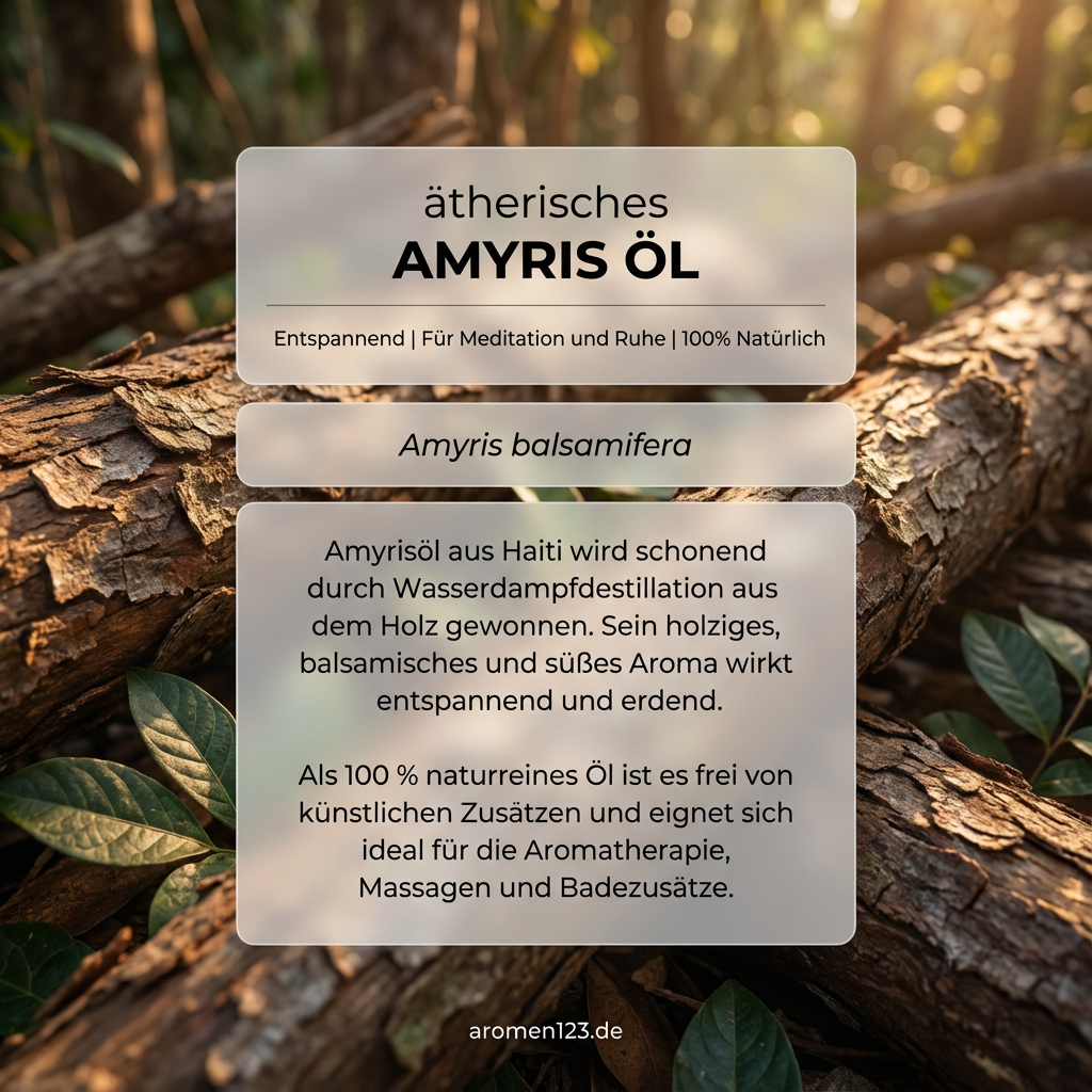 Amyrisöl Sandelholzöl westindisch - Ätherisches Öl Basisnote holzig balsamisch Amyrisöl Sandelholzöl westindisch - Ätherisches Öl Basisnote holzig balsamisch